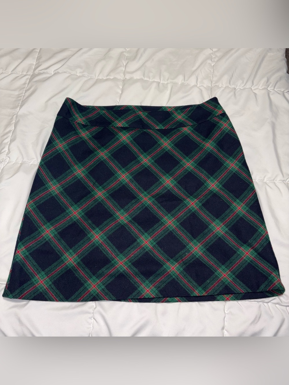 Talbots Tartan Plaid Skirt Size 16 Wool Blend Diamond